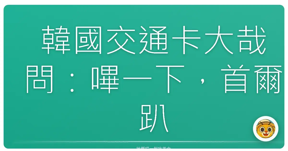 韓國交通卡大哉問：嗶一下，首爾趴趴走，比歐巴還好用！