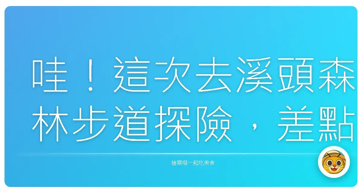 哇！這次去溪頭森林步道探險，差點被芬多精給淹沒啦！
